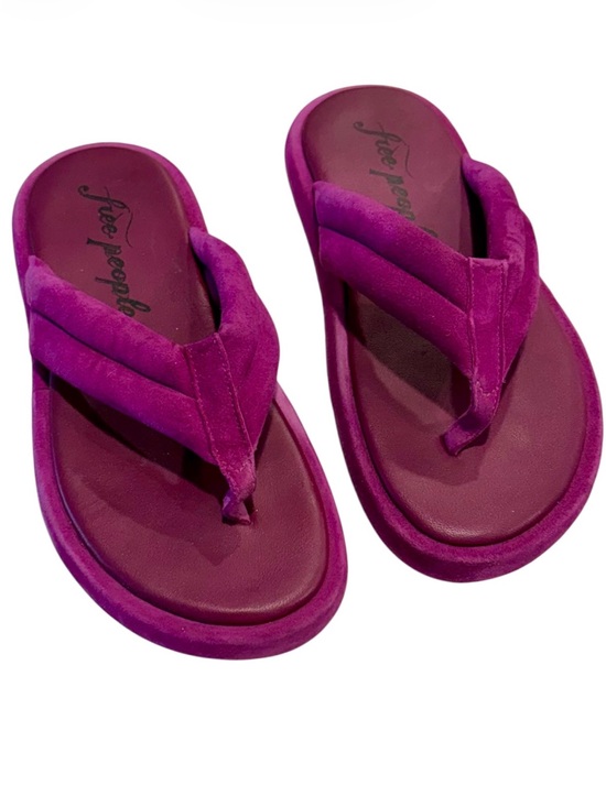 Free People Shoes - Free People Wonderland Vibrant Magenta Suede Thong Sandals - Size: 36.5/US 6.5